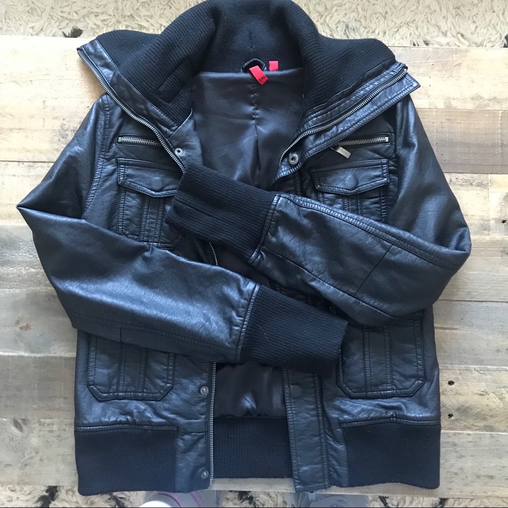 5/48 | Saks 5th Ave | Black Faux Leather Jacket